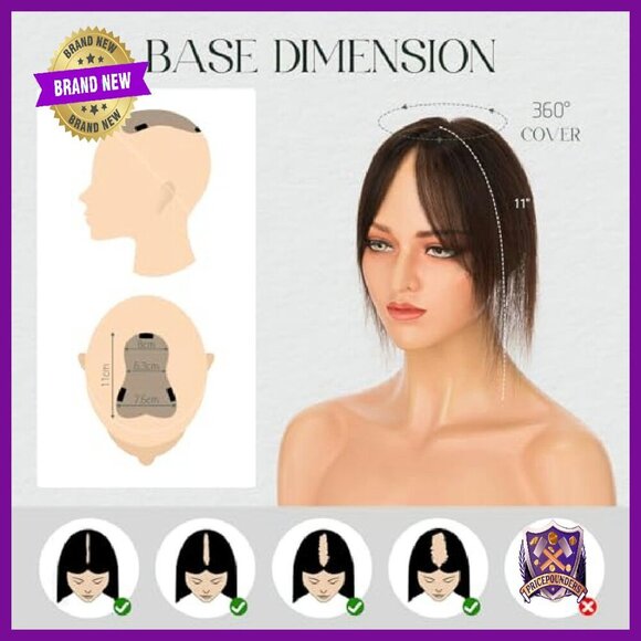 Human Hair Topper 11 Inches Lace Base Clip On Hairpiece For Thinning Hair main image 5